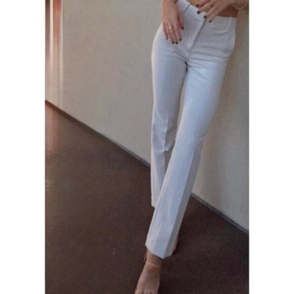 Aritzia Babaton Publish Pant High Rise Boot Cut Matte Pearl (Ivory Cream) Size 2